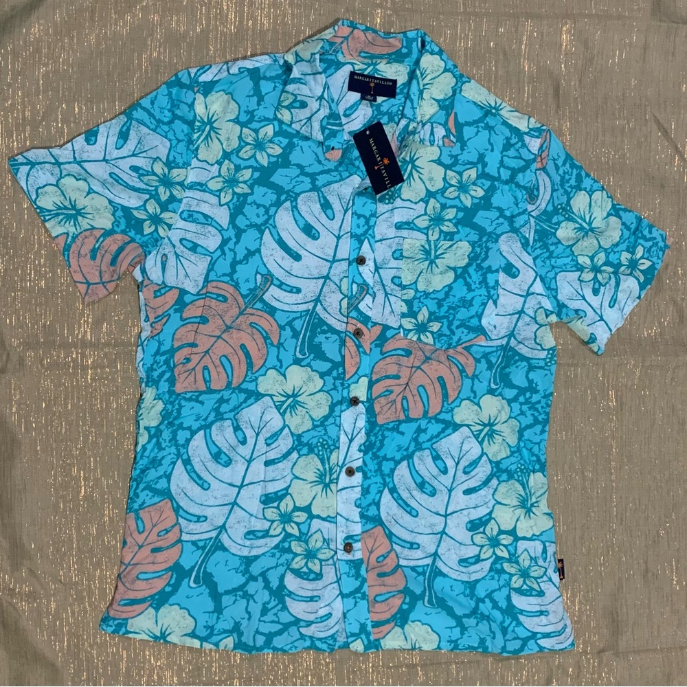 Margaritaville men’s floral Hawaiian button up shirt size small